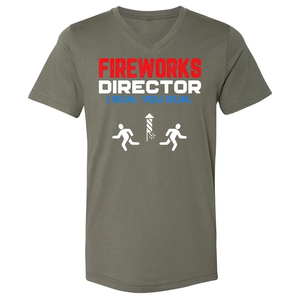 Unisex V-Neck T-Shirt - 4EYK2BYB - Military Green - 10
