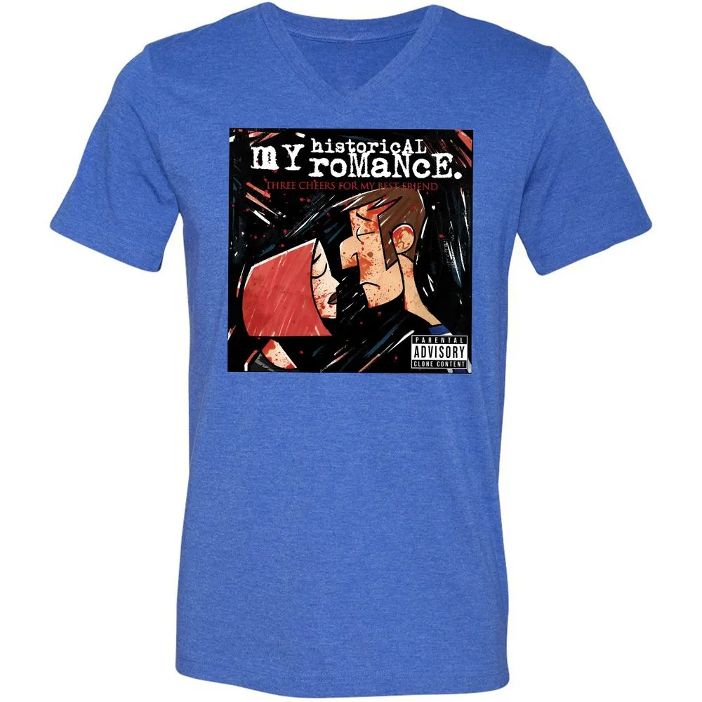 Unisex V-Neck T-Shirt - H61NCCYZ - Heather True Royal - 14