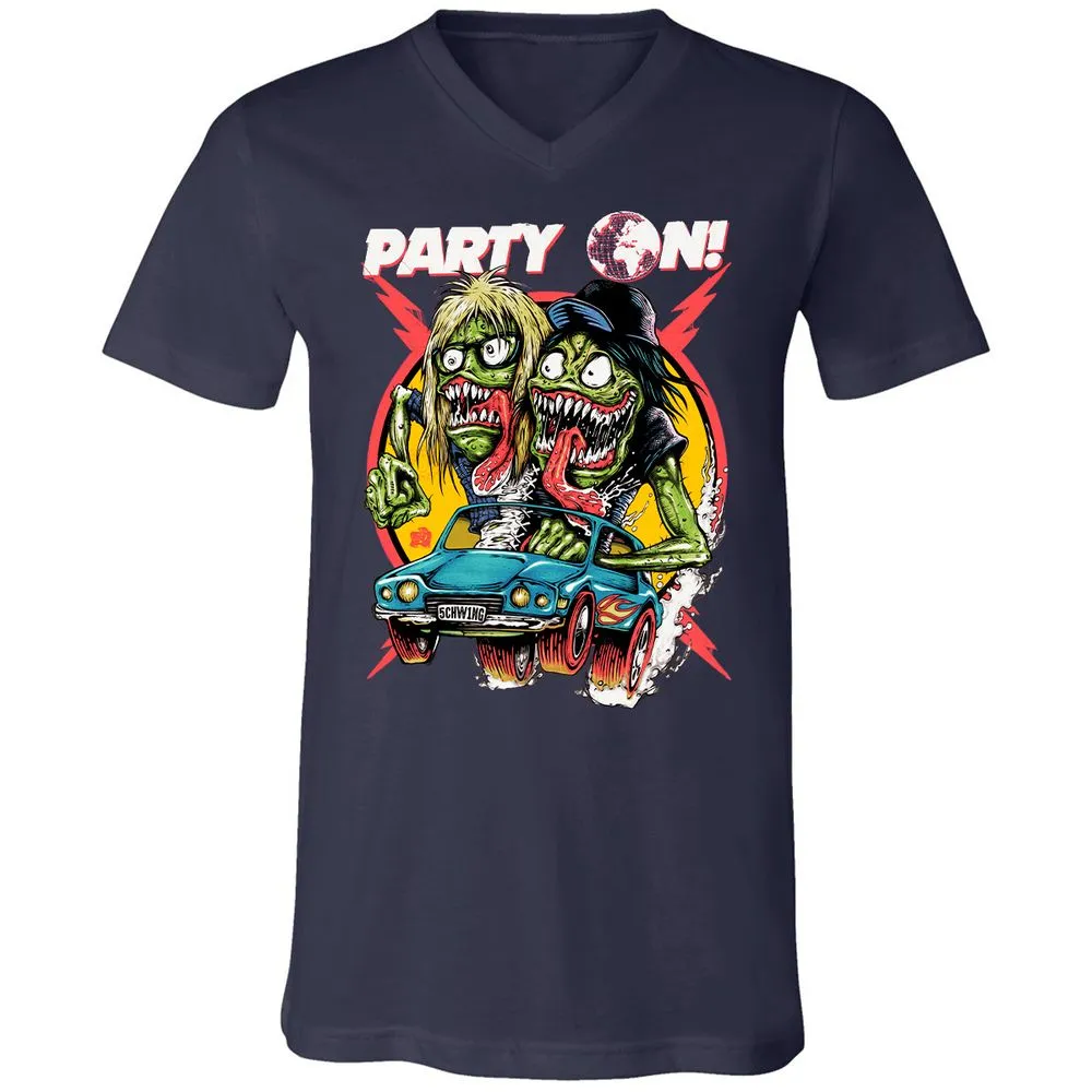Unisex V-Neck T-Shirt - XLLB9NTX - Navy - 2