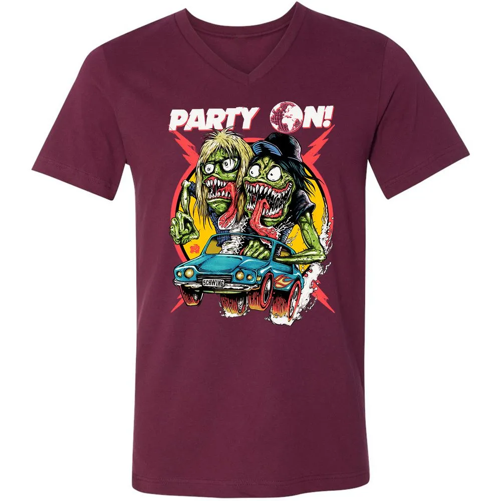 Unisex V-Neck T-Shirt - XLLB9NTX - Maroon - 6