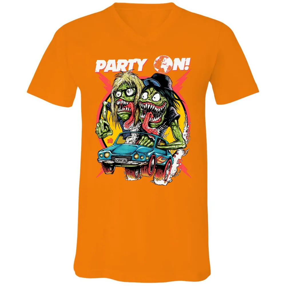 Unisex V-Neck T-Shirt - XLLB9NTX - Orange - 11