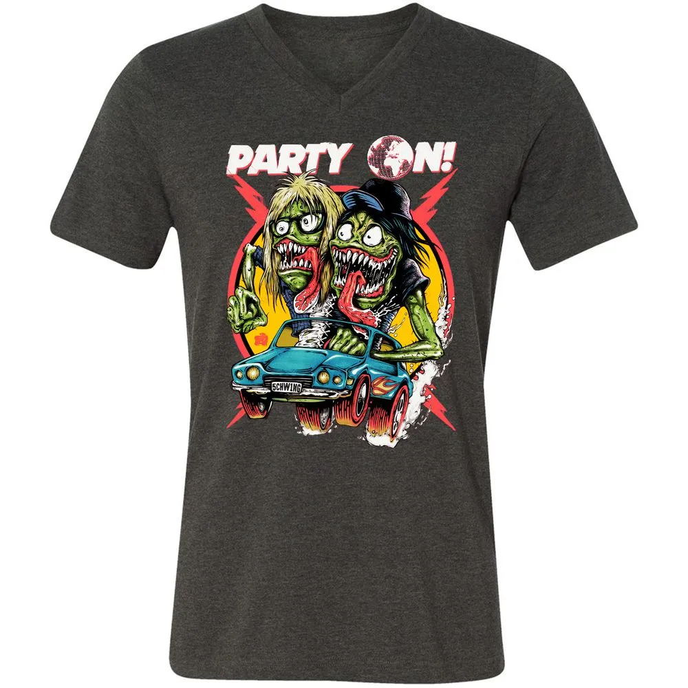 Unisex V-Neck T-Shirt - XLLB9NTX - Dark Grey Heather - 8