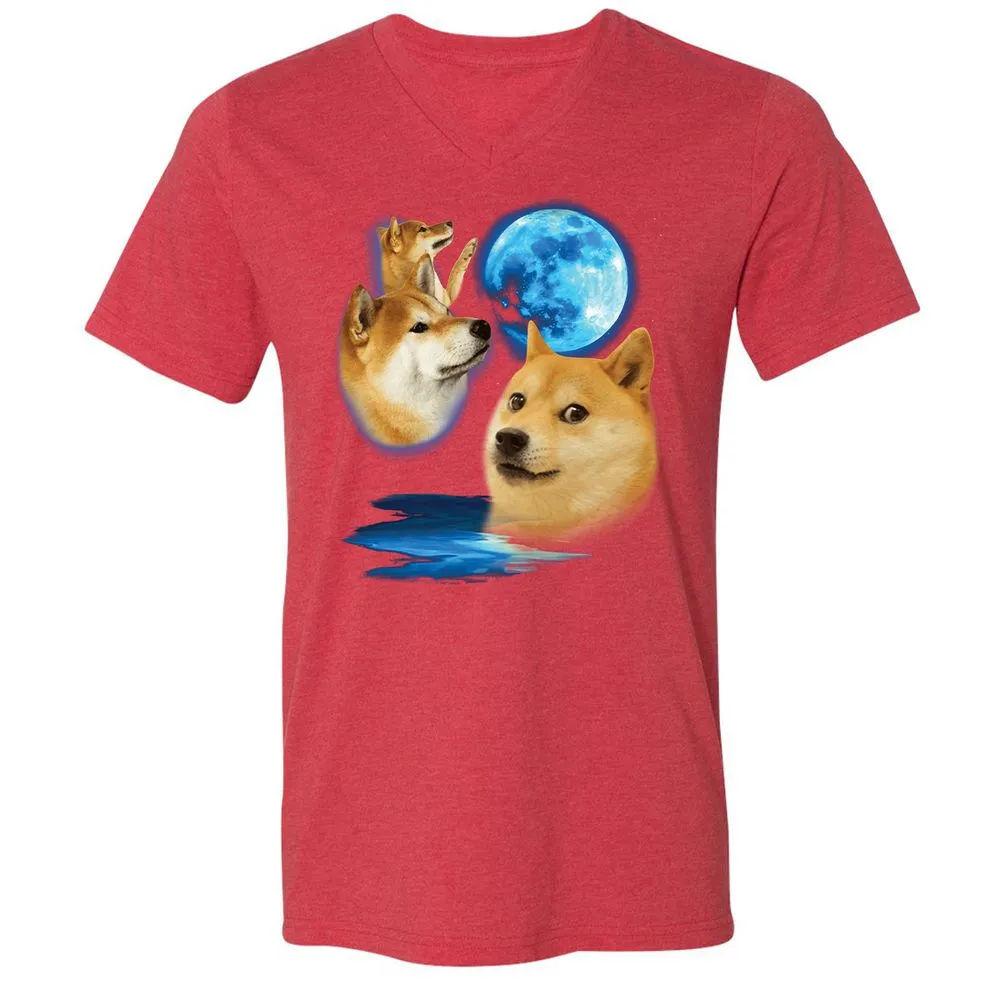 Unisex V-Neck T-Shirt - 6ZHD1HUZ - Heather Red - 16