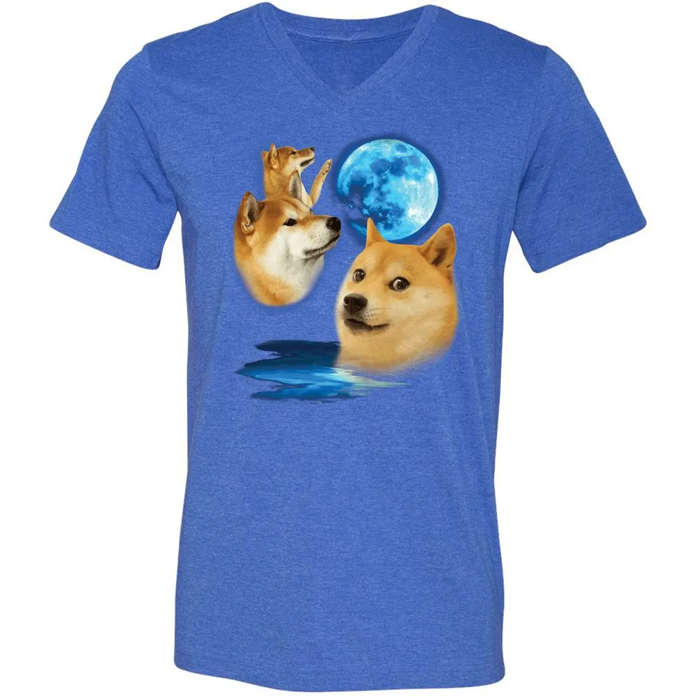 Unisex V-Neck T-Shirt - 6ZHD1HUZ - Heather True Royal - 14
