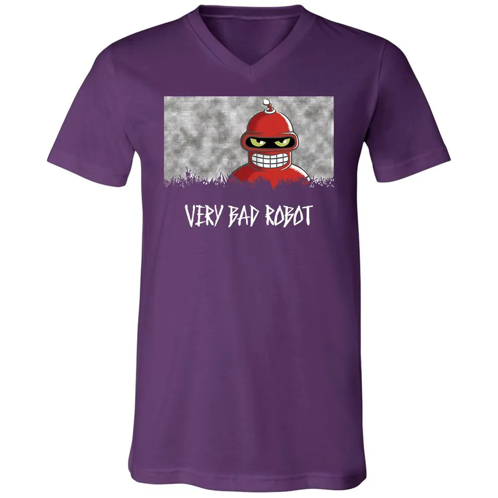 Unisex V-Neck T-Shirt - Black - Team Purple - 9