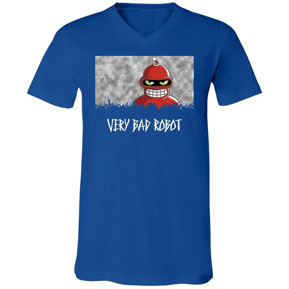 Unisex V-Neck T-Shirt - Black - True Royal - 4