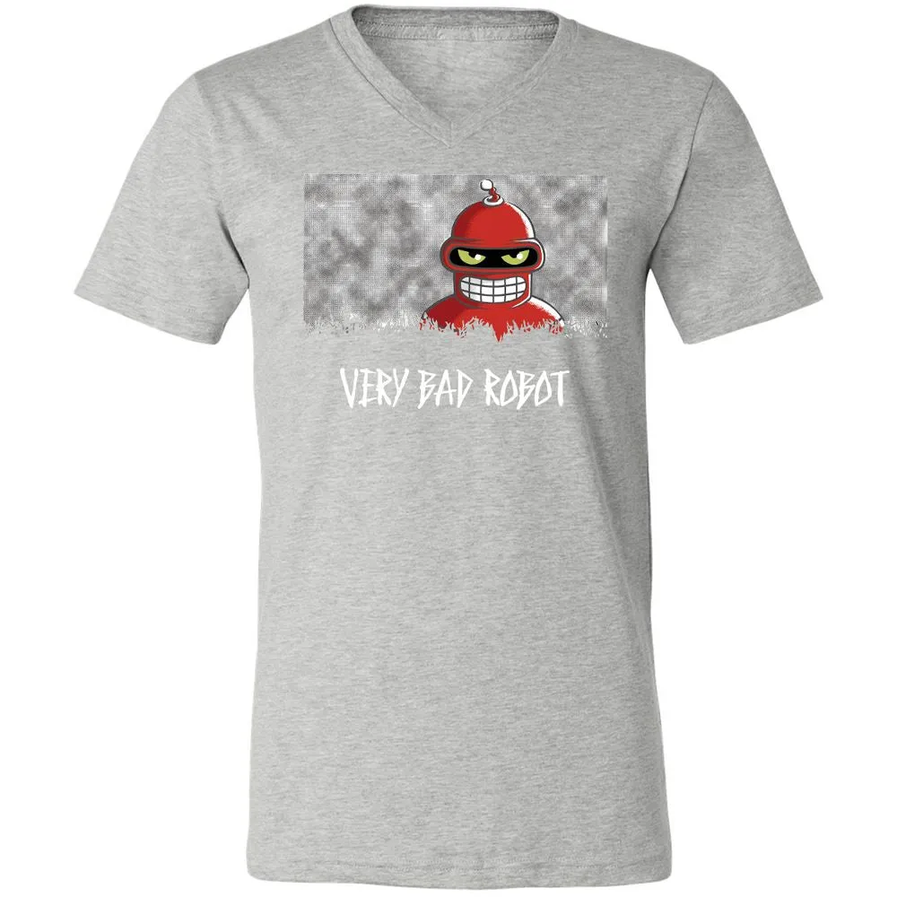 Unisex V-Neck T-Shirt - Black - Athletic Heather - 7