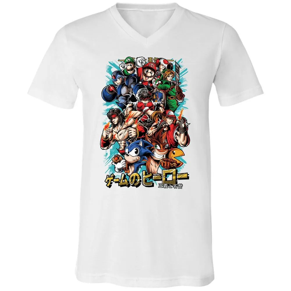 Unisex V-Neck T-Shirt - CK97M7JG - White - 5