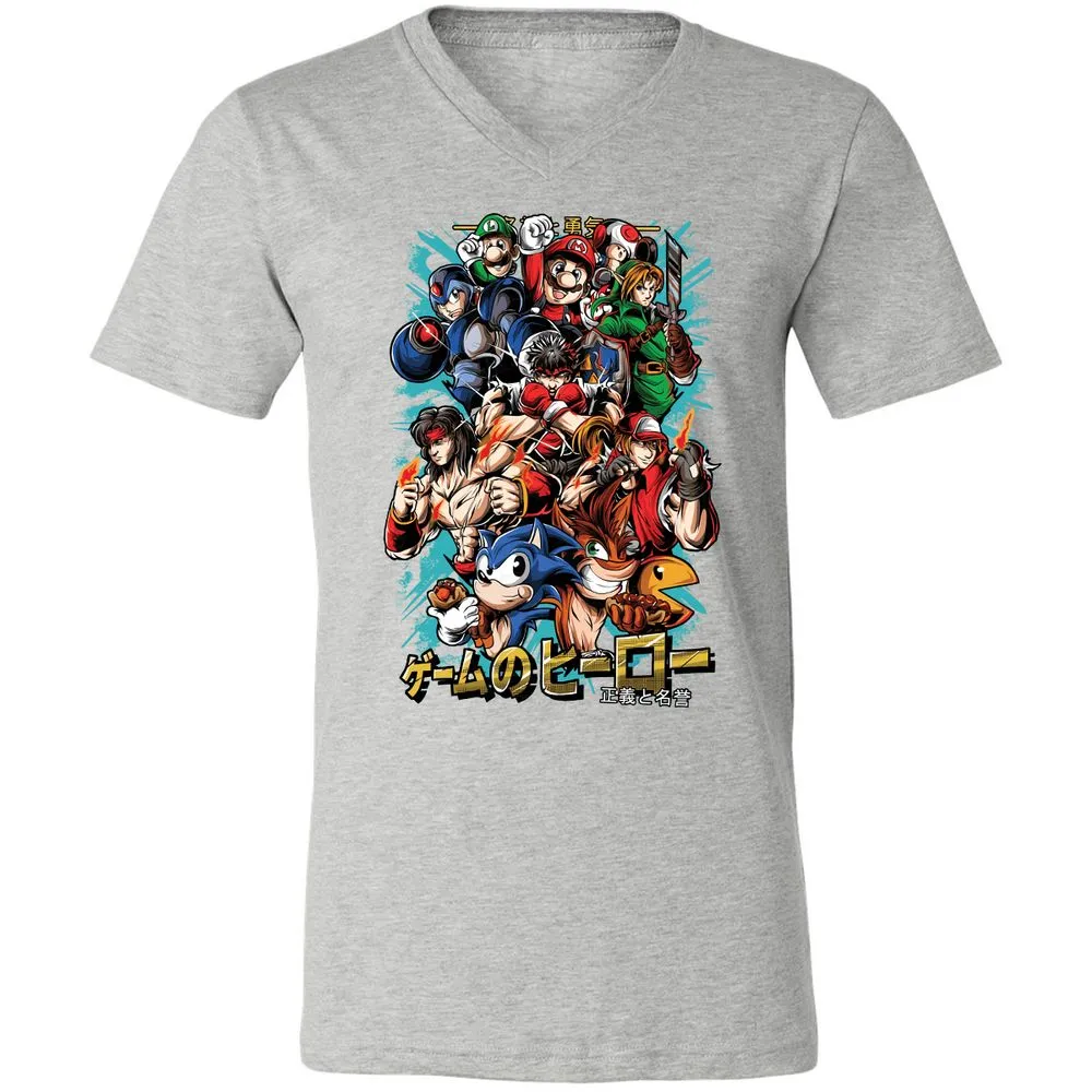 Unisex V-Neck T-Shirt - CK97M7JG - Athletic Heather - 7