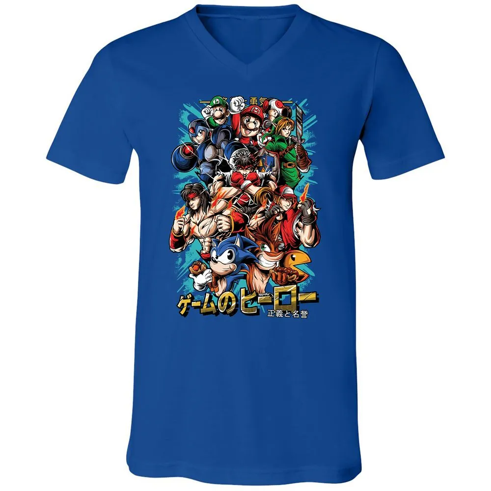 Unisex V-Neck T-Shirt - CK97M7JG - True Royal - 4