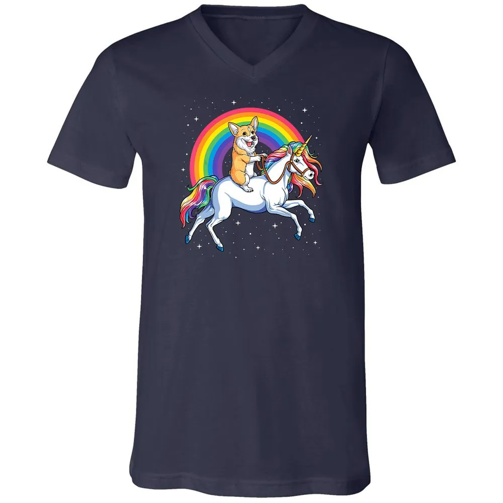 Unisex V-Neck T-Shirt - 8DJY7FKP - Navy - 2