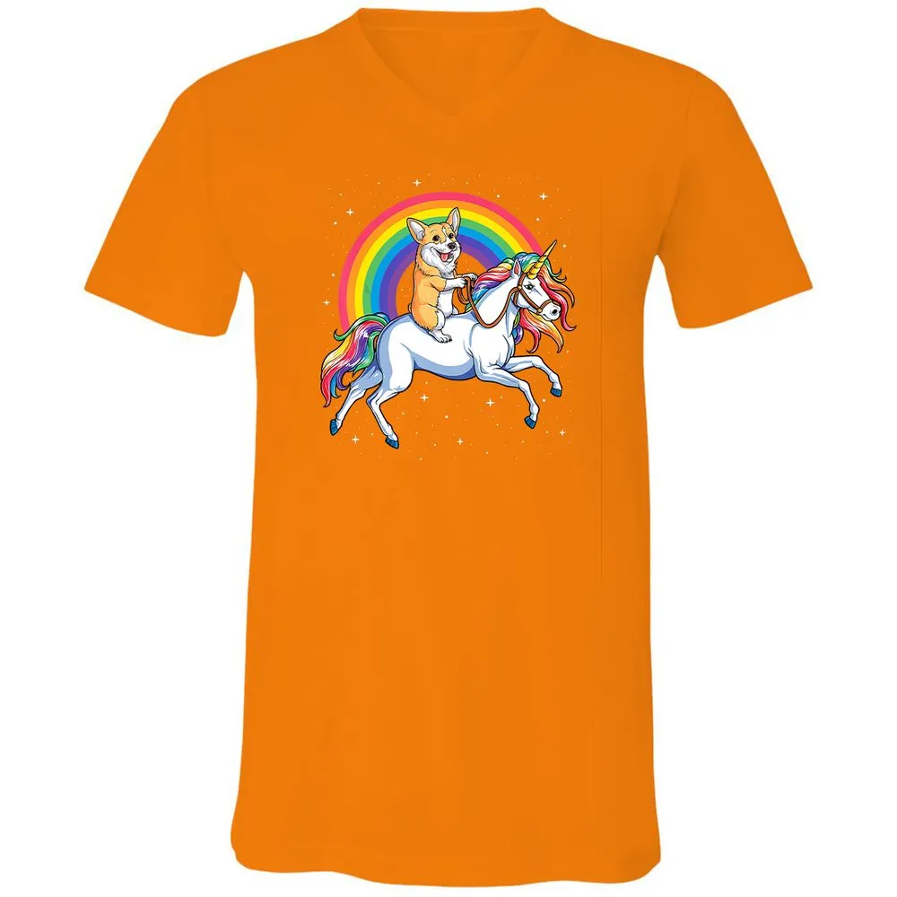 Unisex V-Neck T-Shirt - 8DJY7FKP - Orange - 11