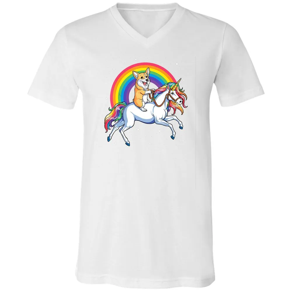 Unisex V-Neck T-Shirt - 8DJY7FKP - White - 5