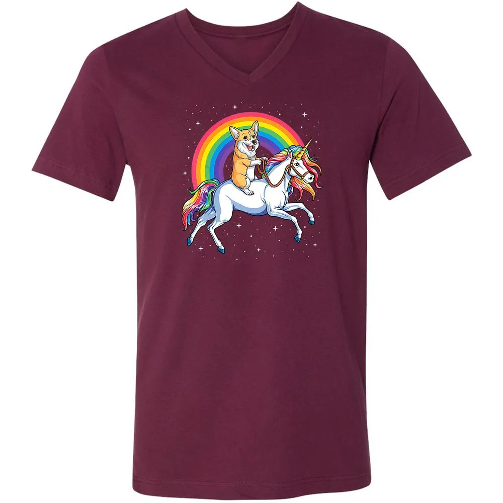 Unisex V-Neck T-Shirt - 8DJY7FKP - Maroon - 6