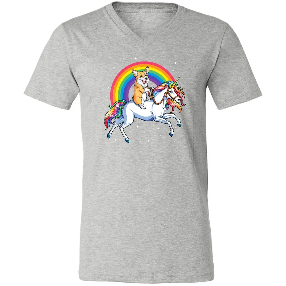 Unisex V-Neck T-Shirt - 8DJY7FKP - Athletic Heather - 7