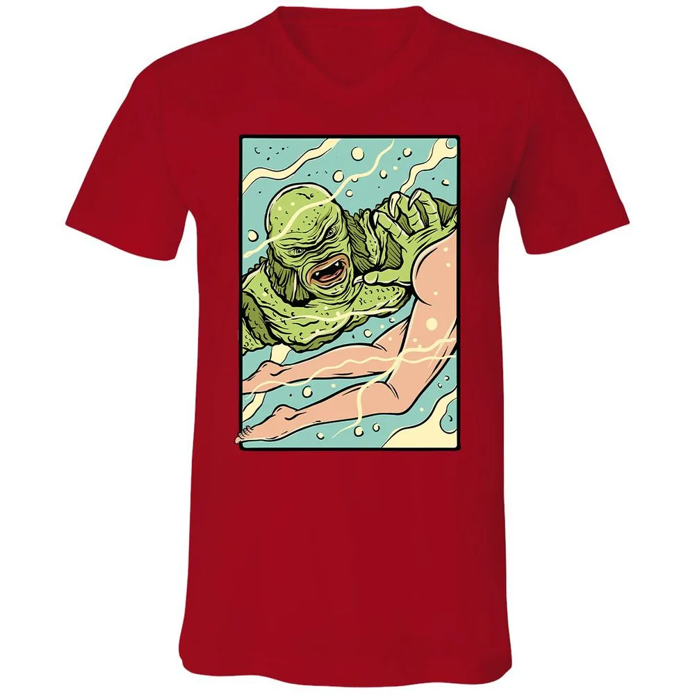 Unisex V-Neck T-Shirt - 6R6AJ4QU - Red - 3