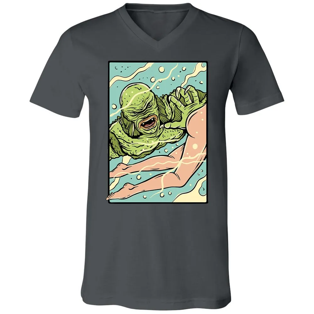 Unisex V-Neck T-Shirt - 6R6AJ4QU - Asphalt - 12