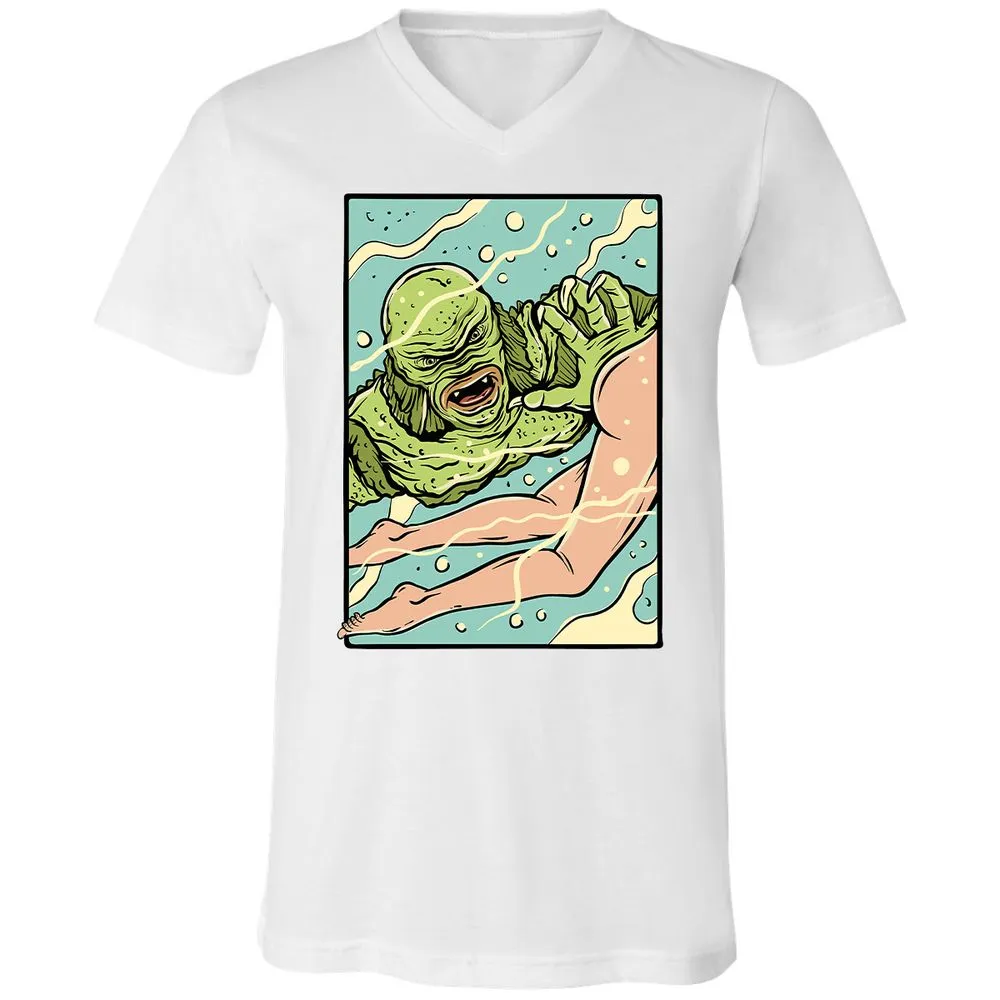 Unisex V-Neck T-Shirt - 6R6AJ4QU - White - 5