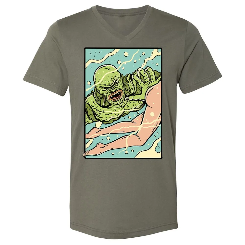 Unisex V-Neck T-Shirt - 6R6AJ4QU - Military Green - 10