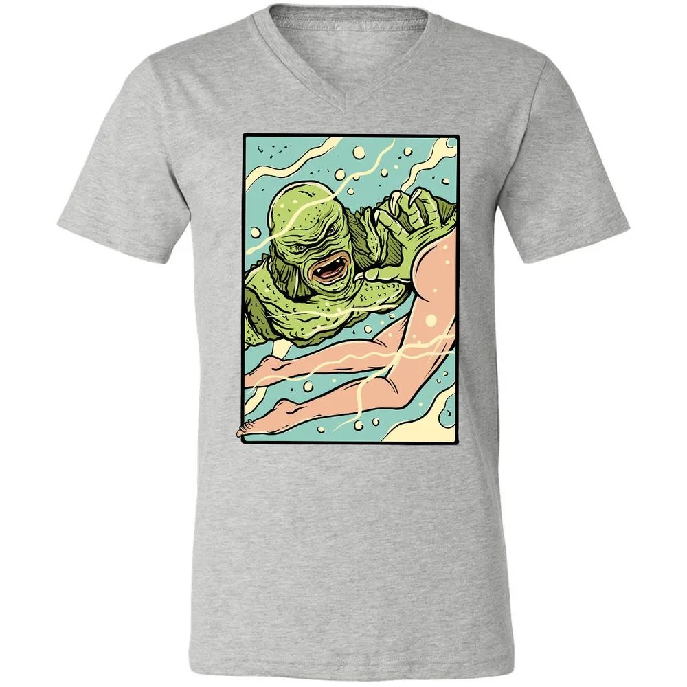 Unisex V-Neck T-Shirt - 6R6AJ4QU - Athletic Heather - 7