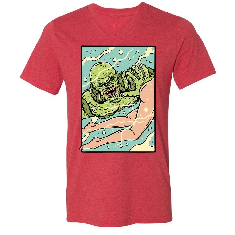 Unisex V-Neck T-Shirt - 6R6AJ4QU - Heather Red - 16
