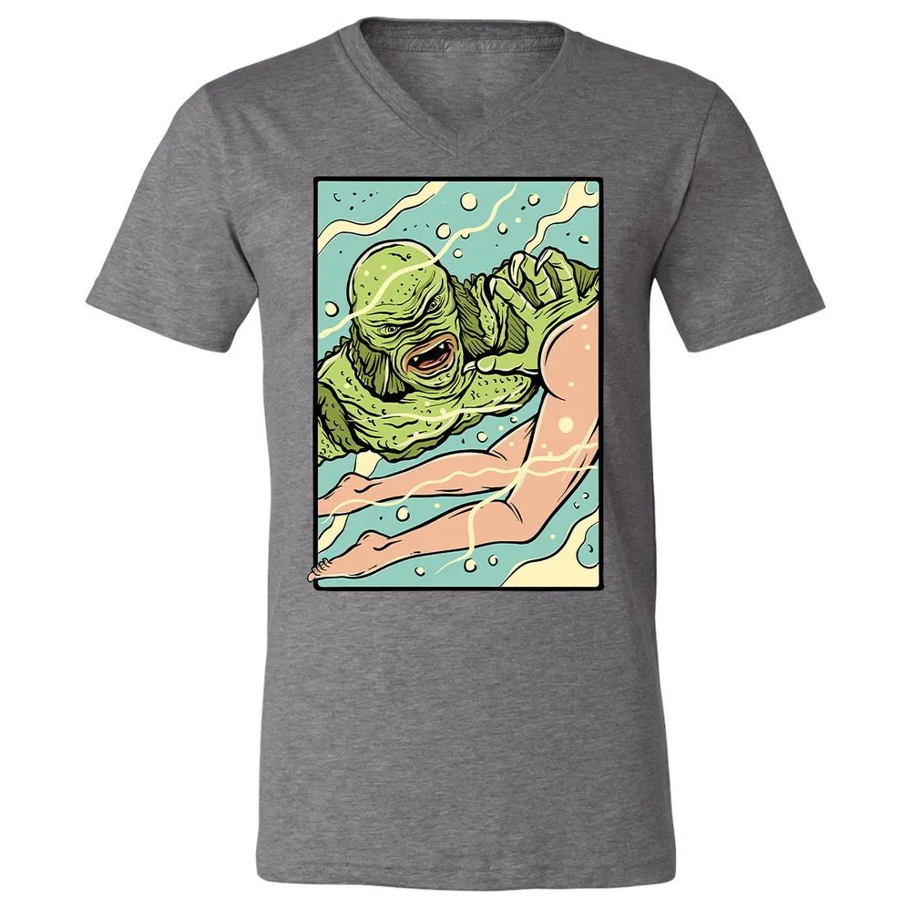 Unisex V-Neck T-Shirt - 6R6AJ4QU - Deep Heather - 13