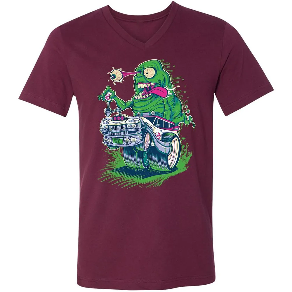Unisex V-Neck T-Shirt - UR56R44M - Maroon - 6