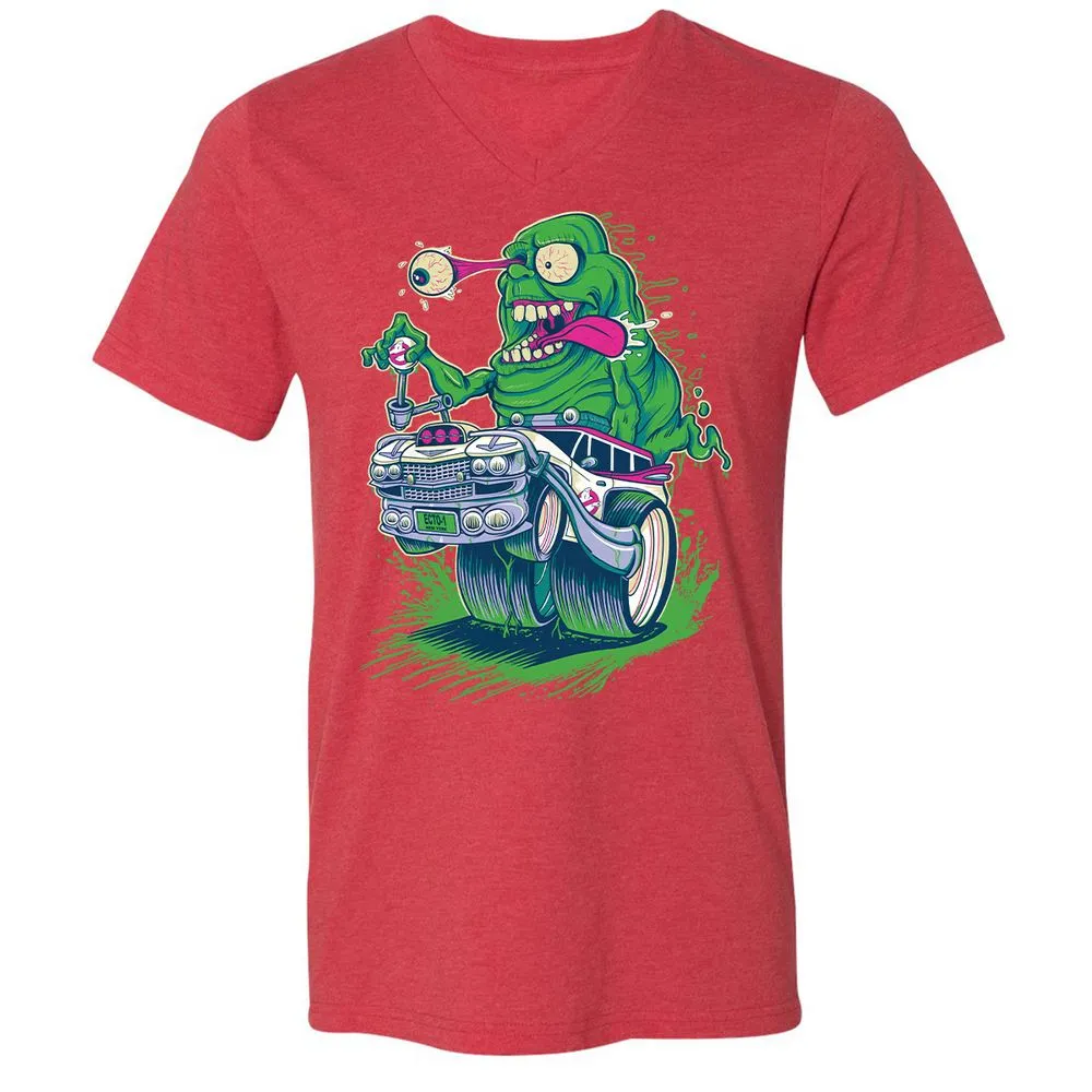 Unisex V-Neck T-Shirt - UR56R44M - Heather Red - 16