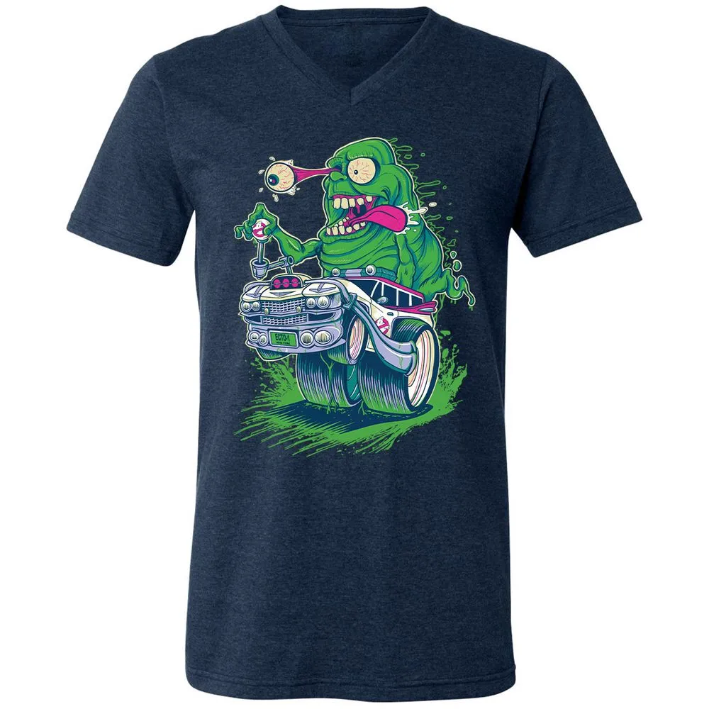 Unisex V-Neck T-Shirt - UR56R44M - Heather Navy - 15