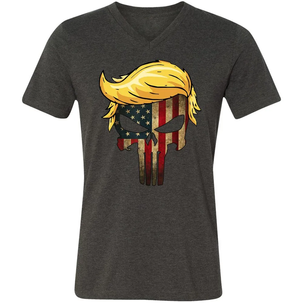 Unisex V-Neck T-Shirt - CWDAU6SV - Dark Grey Heather - 8