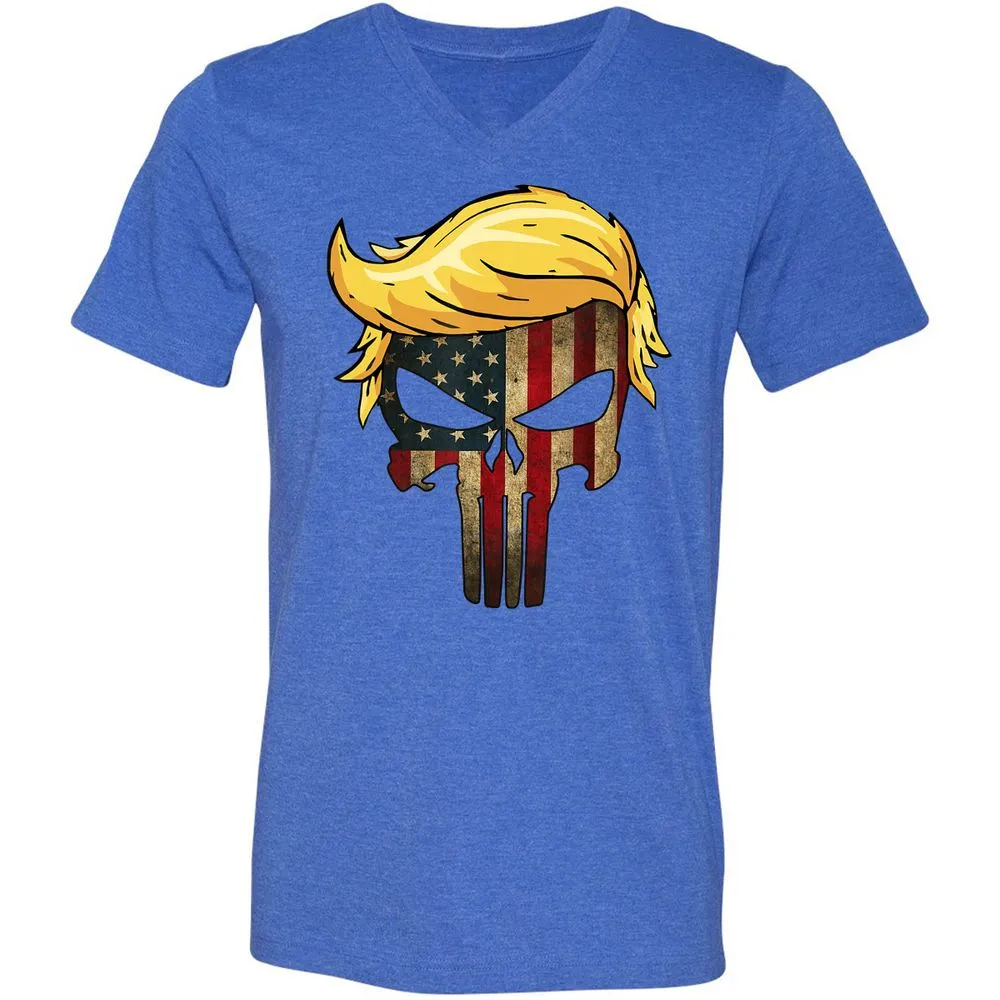 Unisex V-Neck T-Shirt - CWDAU6SV - Heather True Royal - 14