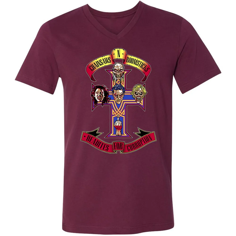 Unisex V-Neck T-Shirt - QQ23437K - Maroon - 6