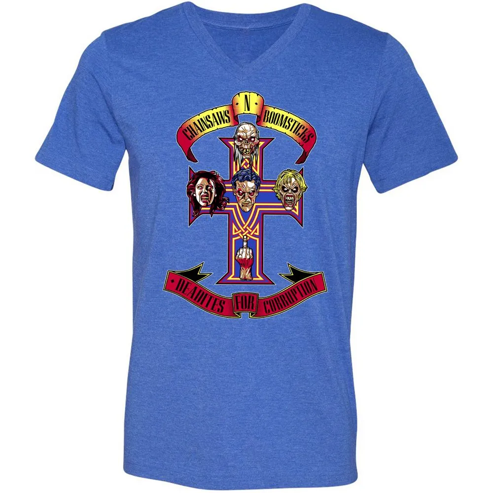 Unisex V-Neck T-Shirt - QQ23437K - Heather True Royal - 14
