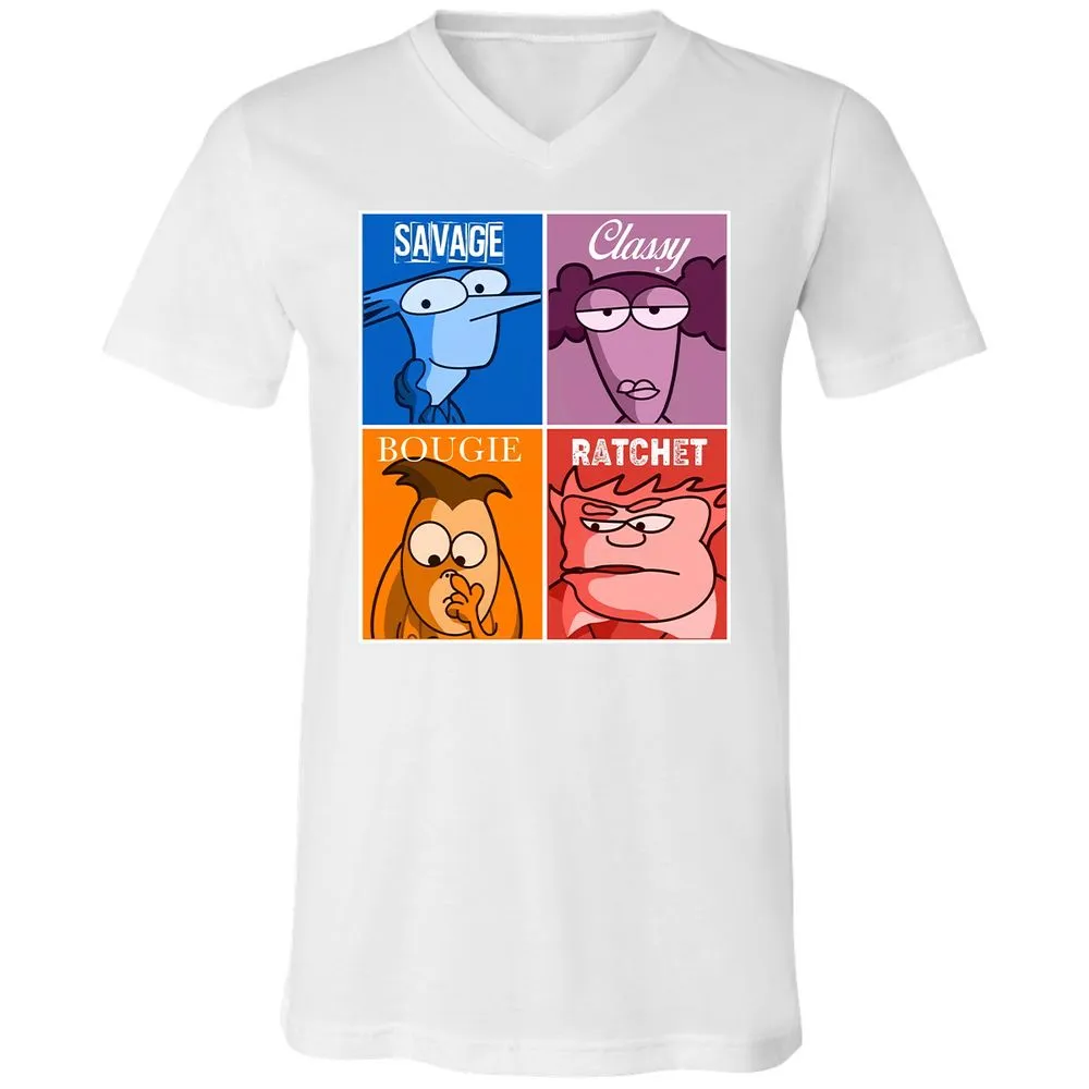 Unisex V-Neck T-Shirt - 4541EUWJ - White - 5