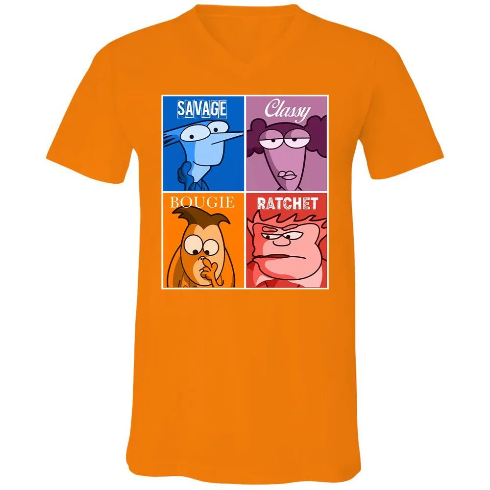 Unisex V-Neck T-Shirt - 4541EUWJ - Orange - 11