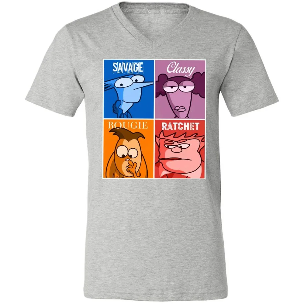 Unisex V-Neck T-Shirt - 4541EUWJ - Athletic Heather - 7