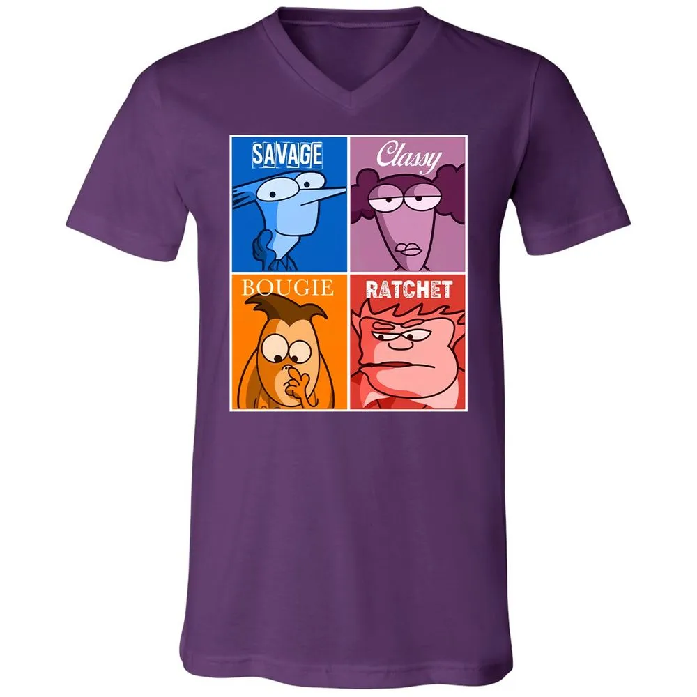 Unisex V-Neck T-Shirt - 4541EUWJ - Team Purple - 9