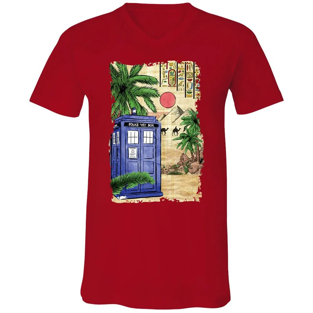 Unisex V-Neck T-Shirt - 5MP4BHL2 - Red - 3