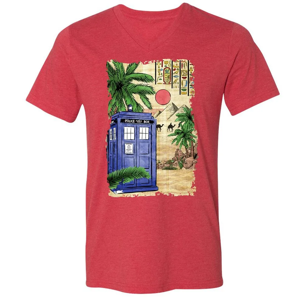 Unisex V-Neck T-Shirt - 5MP4BHL2 - Heather Red - 16