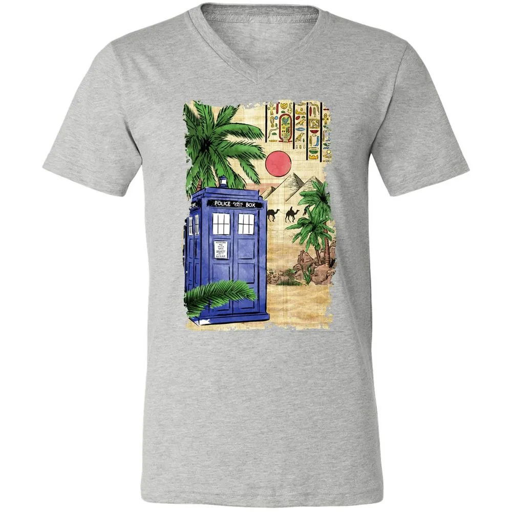 Unisex V-Neck T-Shirt - 5MP4BHL2 - Athletic Heather - 7