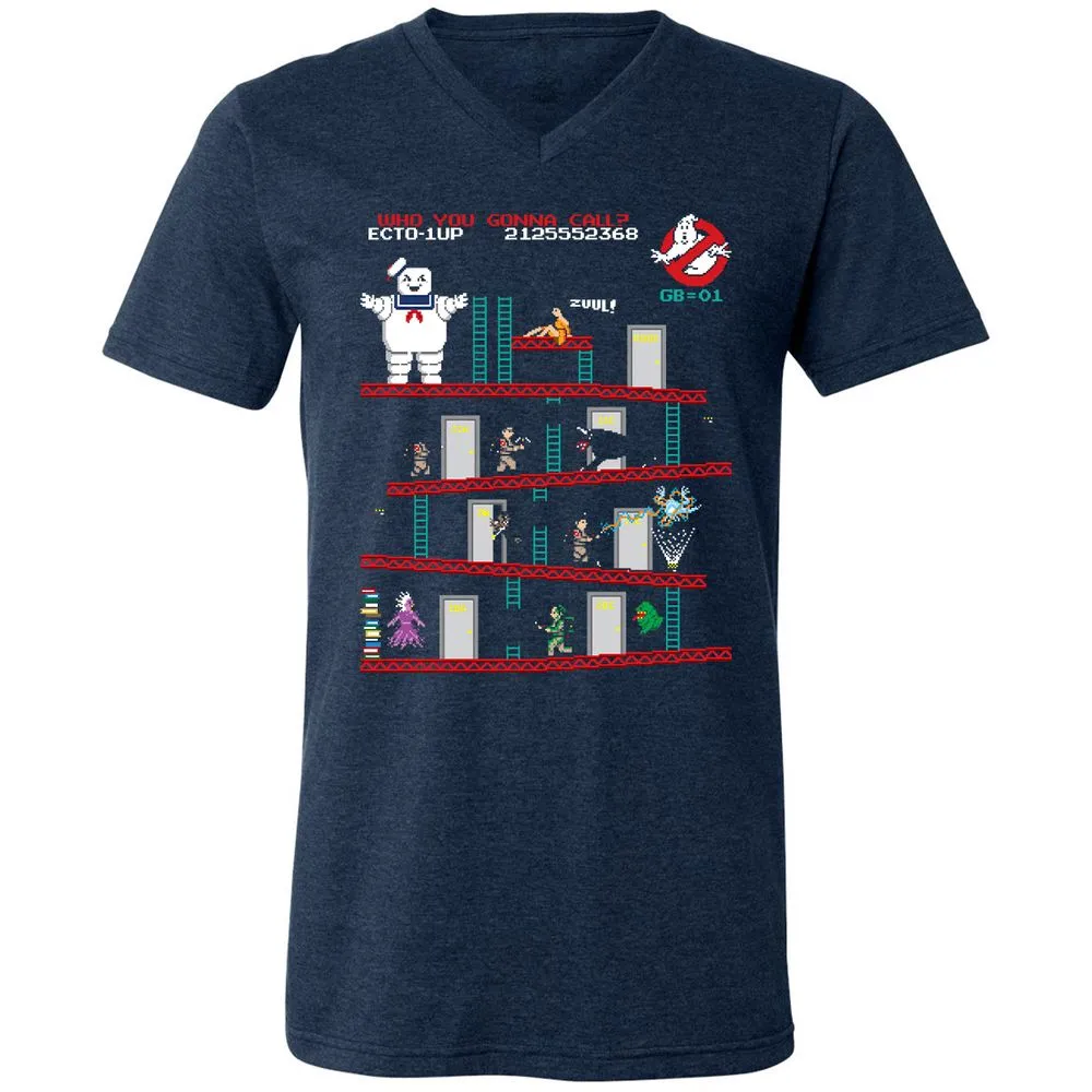Unisex V-Neck T-Shirt - QUD3YU4T - Heather Navy - 15