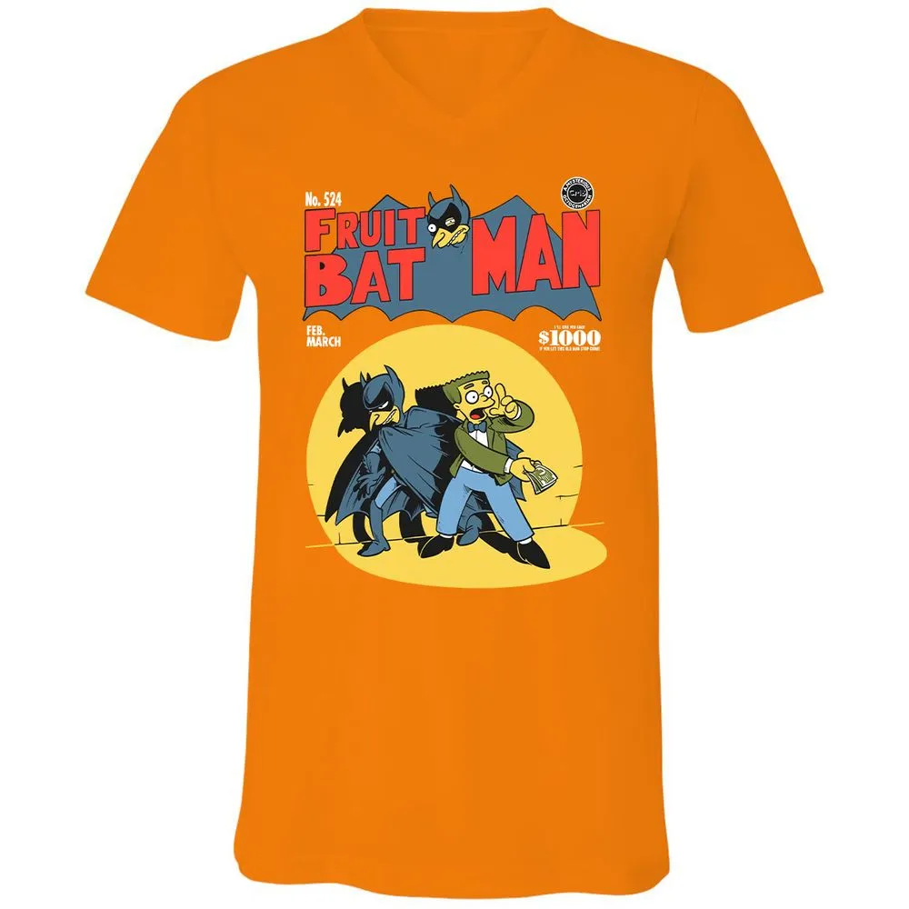 Unisex V-Neck T-Shirt - BVDYJBS7 - Orange - 11