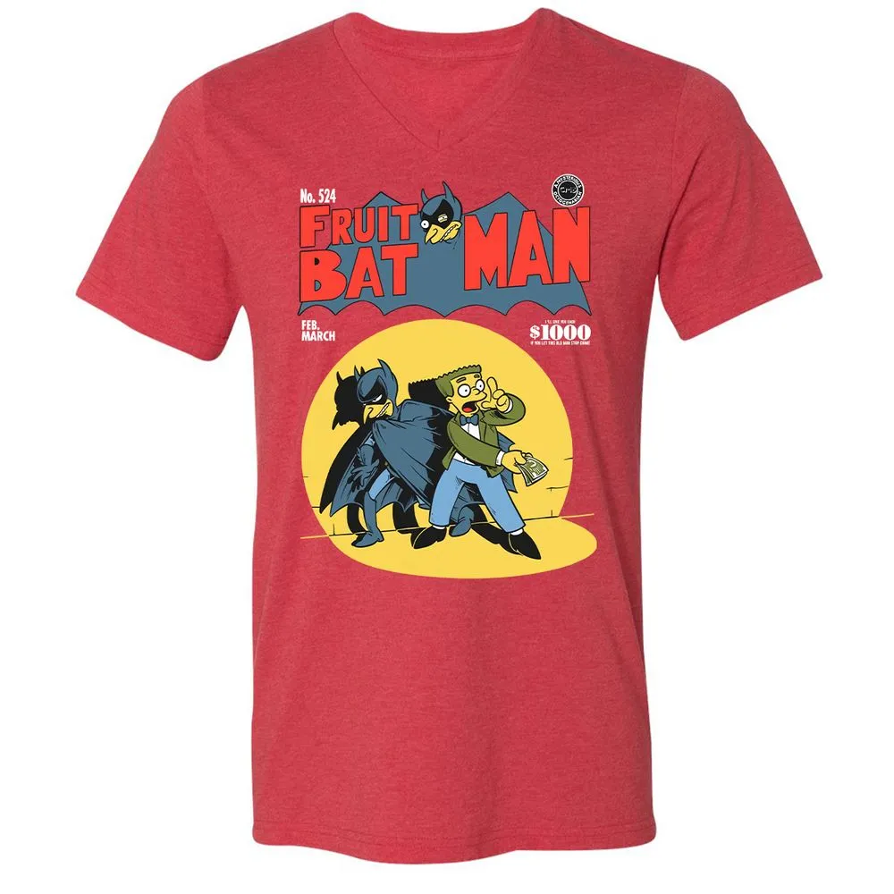 Unisex V-Neck T-Shirt - BVDYJBS7 - Heather Red - 16