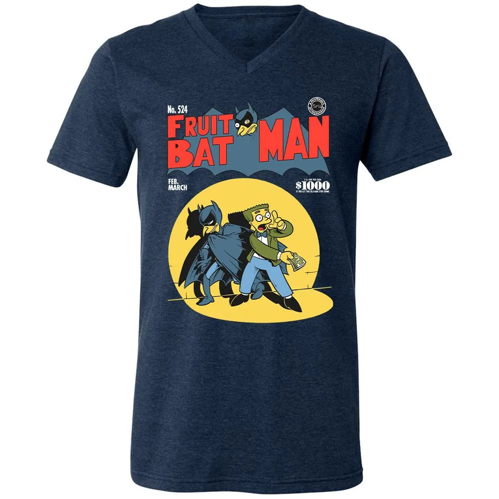 Unisex V-Neck T-Shirt - BVDYJBS7 - Heather Navy - 15