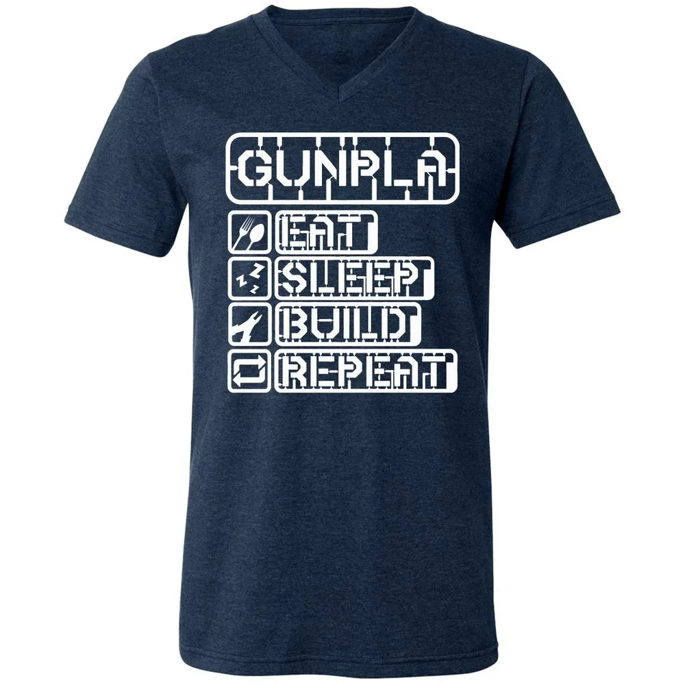 Unisex V-Neck T-Shirt - KCG9ZJ5R - Heather Navy - 15