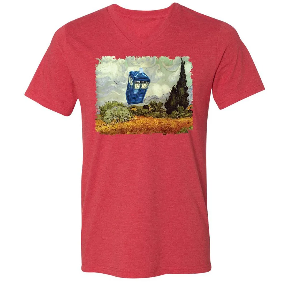 Unisex V-Neck T-Shirt - VD6FTRWC - Heather Red - 16
