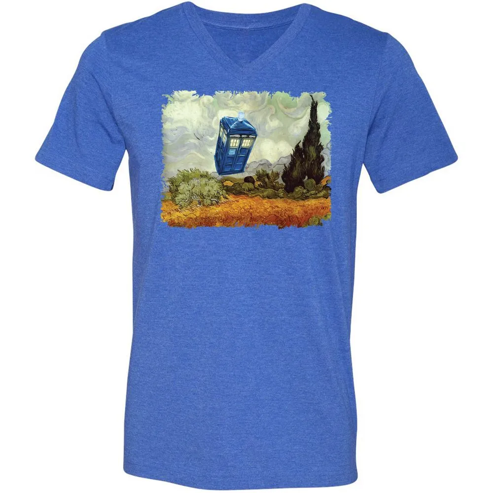 Unisex V-Neck T-Shirt - VD6FTRWC - Heather True Royal - 14