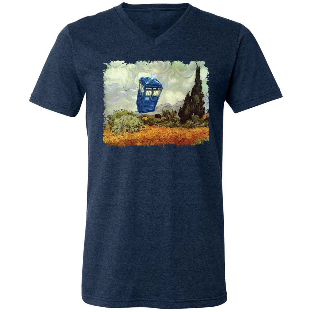 Unisex V-Neck T-Shirt - VD6FTRWC - Heather Navy - 15