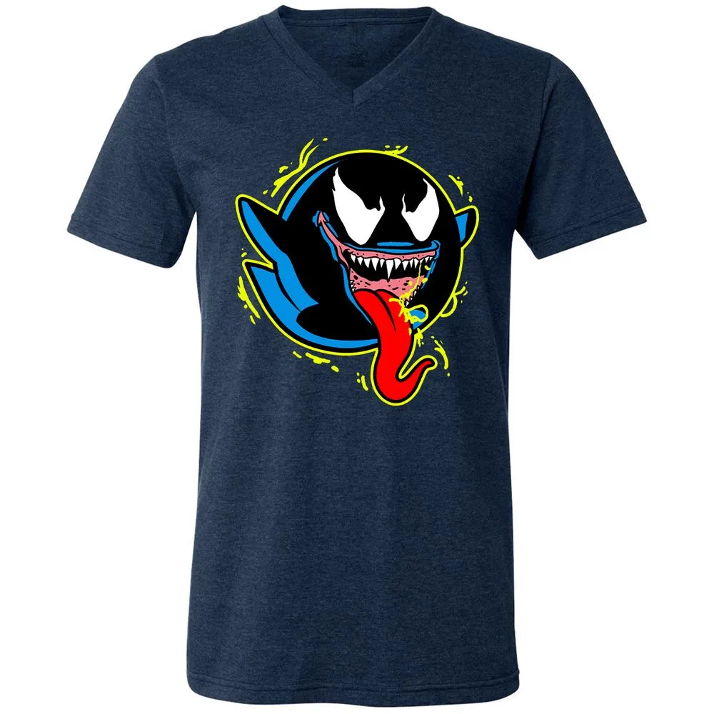 Unisex V-Neck T-Shirt - PJPCYZ2X - Heather Navy - 15