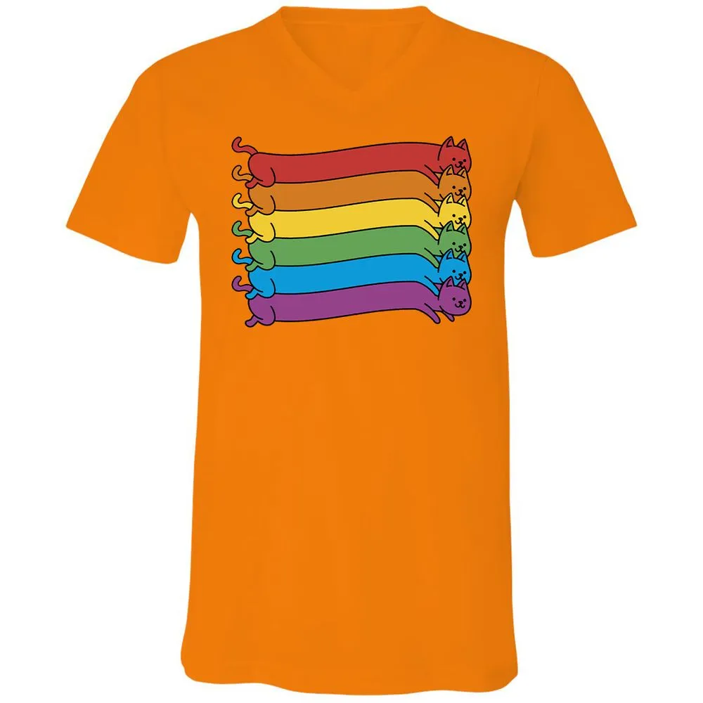 Unisex V-Neck T-Shirt - 6SH7MYTG - Orange - 11